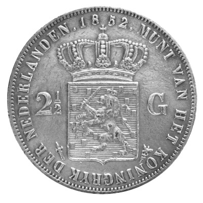 Dutch silver coin Rijksdaalder Willem III 3