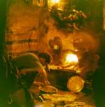 cooking on open fire in a kitchen, Nepal